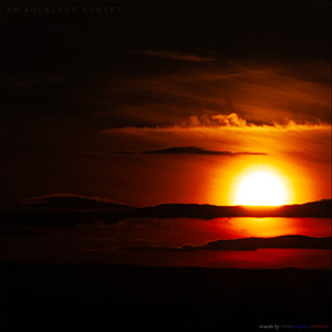 A "Blank - add your own message" e-Card - with Fine Art Photographic Image - AN AUCKLAND SUNSET