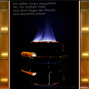 A "Blank - add your own message" e-Card - with Fine Art Photographic Image of COFFEE TIME