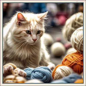 A "Blank - add your own message" e-Card - with Fine Art Photographic Image of KITTY's PLAYTIME