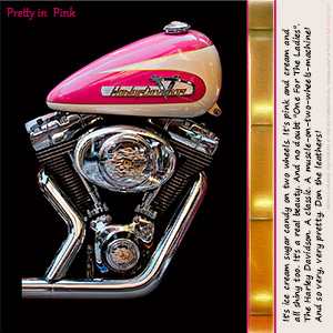 A BLANK e-CARD - HARLEY DAVIDSON - PRETTY IN PINK