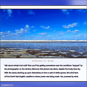 A "Blank - add your own message" e-Card - with Fine Art Photographic Image of POWERED BY WIND