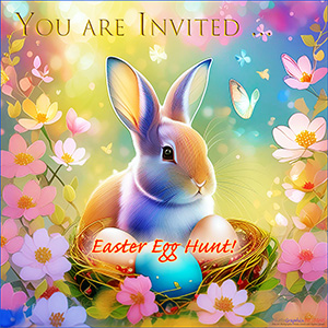 An INVITATION e-CARD "Mr Bunny's Easter Egg Hunt"