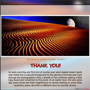 A "Thank You" e-Card - MOONRISE OVER DESERT SANDS