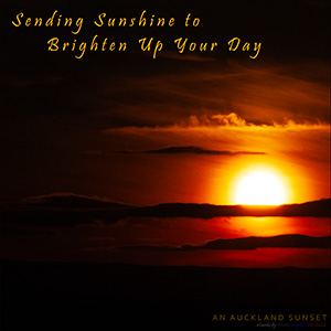 A "Thinking of You" e-Card - with Fine Art Photographic Image of AN AUCKLAND SUNSET