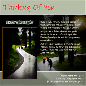 A "Thinking Of You" e-Card - Into The Light