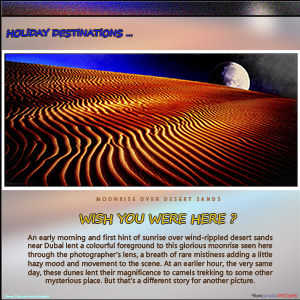 Wish You Were Here e-Card - MOONRISE OVER DESERT SANDS